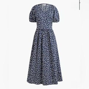 J. Crew Navy Floral Midi Dress